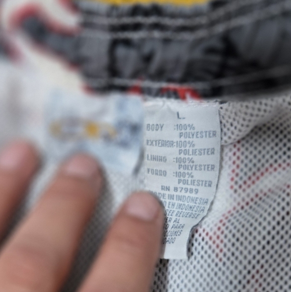 OP Vintage Large Floral Gray Swim Shorts - Picture 2 of 3